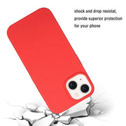For iPhone 14 Wheat MagSafe Magnetic Straw Material + TPU Phone Case(Red)