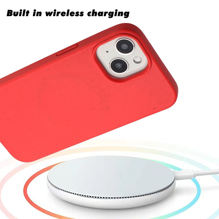 For iPhone 14 Wheat MagSafe Magnetic Straw Material + TPU Phone Case(Red) - iPhone 14 Cases by PMC TechLife | Online Shopping South Africa | PMC TechLife