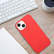 For iPhone 14 Wheat MagSafe Magnetic Straw Material + TPU Phone Case(Red)