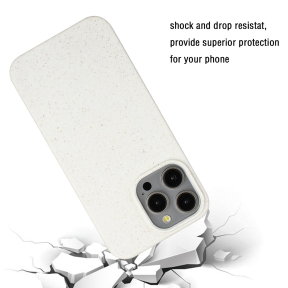 For iPhone 13 Pro Wheat MagSafe Magnetic Straw Material + TPU Phone Case(White)