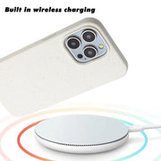 For iPhone 13 Pro Wheat MagSafe Magnetic Straw Material + TPU Phone Case(White)