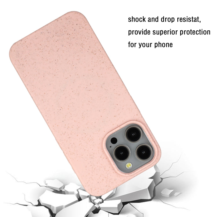 For iPhone 12 Pro Max Wheat MagSafe Magnetic Straw Material + TPU Phone Case(Pink)