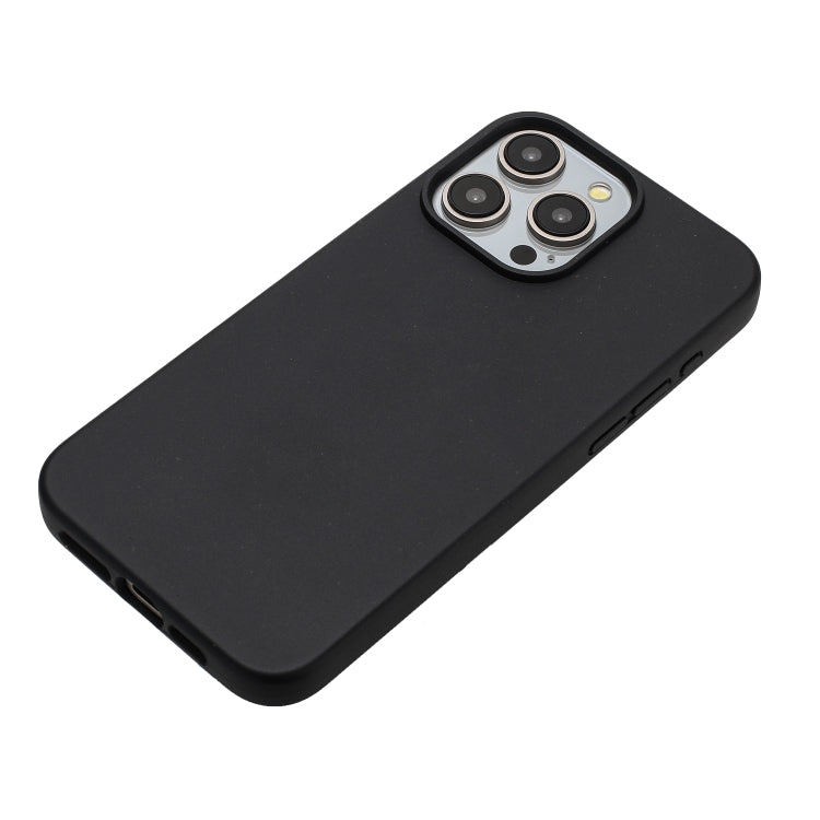 For iPhone 12 Pro Max Wheat MagSafe Magnetic Straw Material + TPU Phone Case(Black)