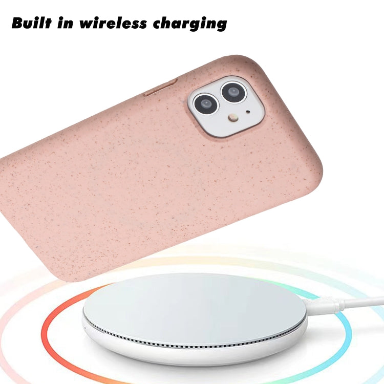 For iPhone 11 Wheat MagSafe Magnetic Straw Material + TPU Phone Case(Pink) - iPhone 11 Cases by PMC TechLife | Online Shopping South Africa | PMC TechLife
