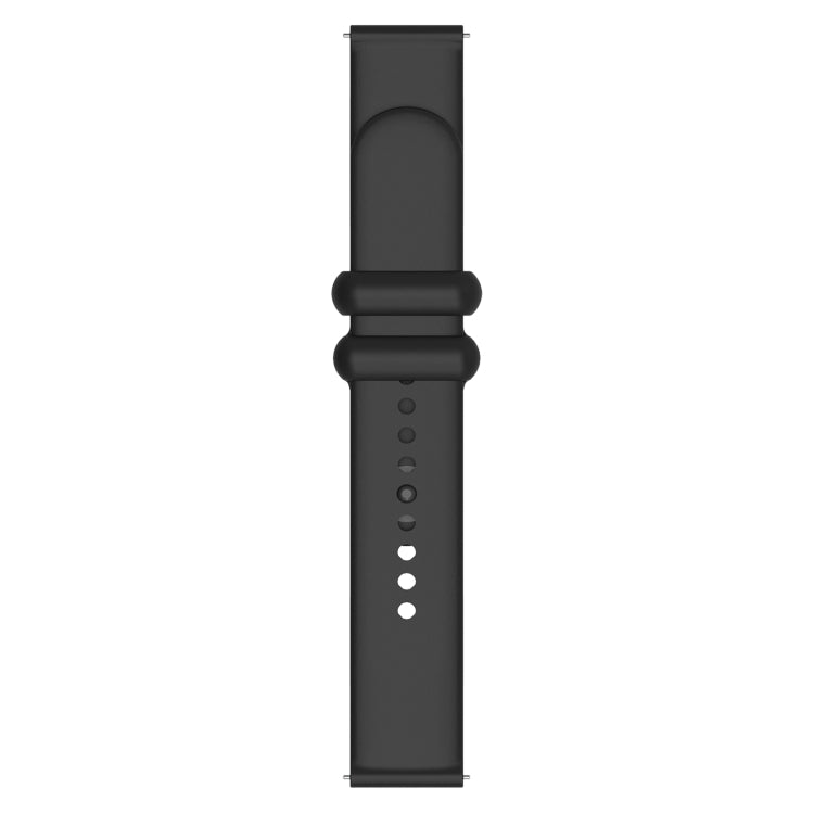 18mm Universal Solid Color Reverse Buckle Silicone Watch Band(Black)
