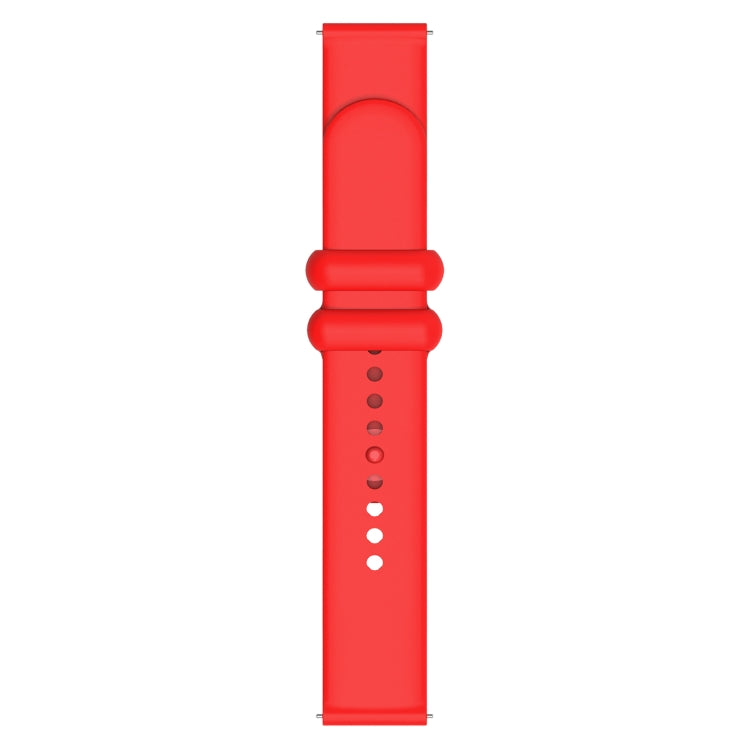 18mm Universal Solid Color Reverse Buckle Silicone Watch Band(Red)