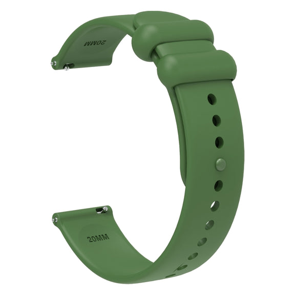 18mm Universal Solid Color Reverse Buckle Silicone Watch Band(Green)