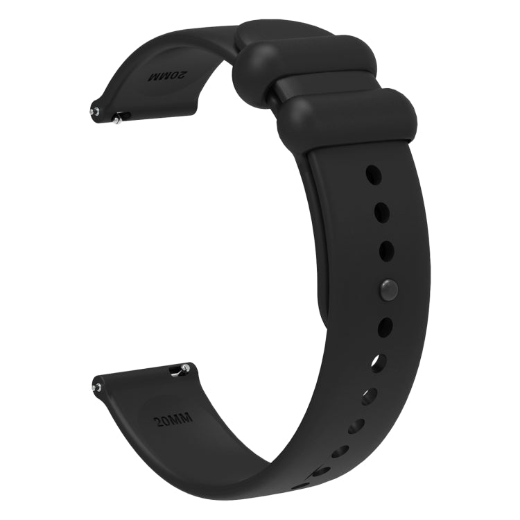 22mm Universal Solid Color Reverse Buckle Silicone Watch Band(Black) - 22mm Bands by PMC TechLife | Online Shopping South Africa | PMC TechLife