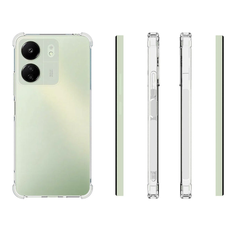 For Xiaomi Redmi 13C Shockproof Non-slip Thickening TPU Phone Case(Transparent) - 13C Cases by PMC TechLife | Online Shopping South Africa | PMC TechLife | Buy Now Pay Later Mobicred