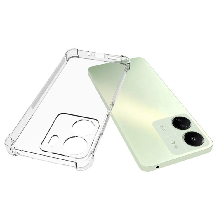For Xiaomi Redmi 13C Shockproof Non-slip Thickening TPU Phone Case(Transparent) - 13C Cases by PMC TechLife | Online Shopping South Africa | PMC TechLife | Buy Now Pay Later Mobicred