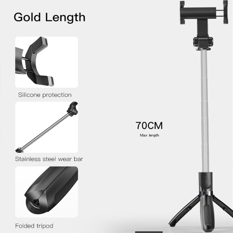 Yesido SF11 Retractable Bluetooth Tripod Phone Live Broadcast Selfie Stand(Black) - Selfie Sticks by Yesido | Online Shopping South Africa | PMC TechLife | Buy Now Pay Later Mobicred