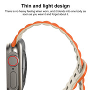 For Apple Watch SE 2023 44mm Reverse Buckle Two Color Magnetic Silicone Watch Band(Grey+Orange)