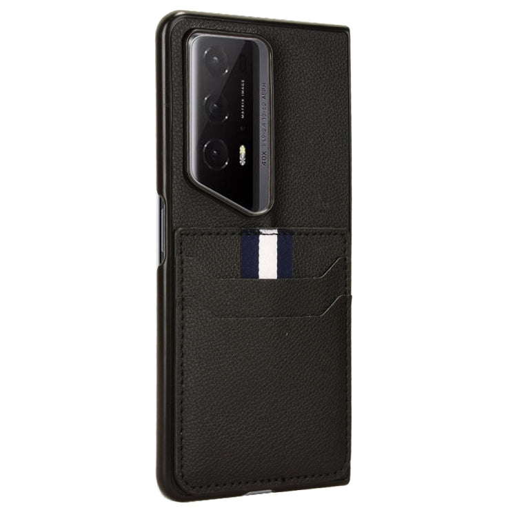 For Honor Magic V2 RSR Porsche Design Litchi Texture Card Slots Back Cover Phone Case(Black) - Honor Cases by PMC TechLife | Online Shopping South Africa | PMC TechLife | Buy Now Pay Later Mobicred