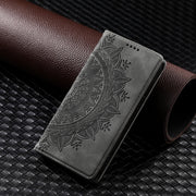 For iPhone 16 Pro Max Totem Embossed Magnetic Leather Phone Case(Grey)