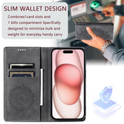 For iPhone 16 Pro Max Totem Embossed Magnetic Leather Phone Case(Grey)