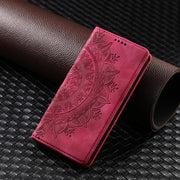 For iPhone 16 Pro Max Totem Embossed Magnetic Leather Phone Case(Red)