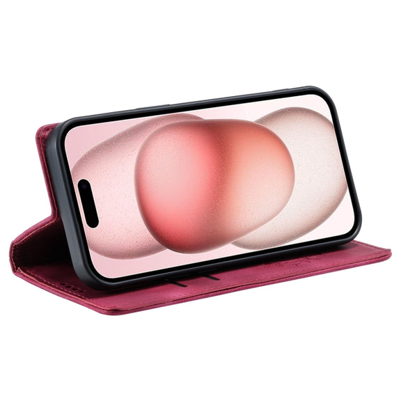 For iPhone 16 Pro Max Totem Embossed Magnetic Leather Phone Case(Red)