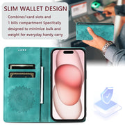 For iPhone 16 Pro Max Totem Embossed Magnetic Leather Phone Case(Green)