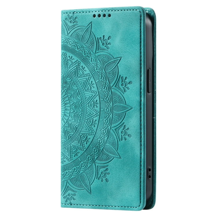 For iPhone 16 Pro Totem Embossed Magnetic Leather Phone Case(Green) - iPhone 16 Pro Cases by PMC TechLife | Online Shopping South Africa | PMC TechLife | Buy Now Pay Later Mobicred