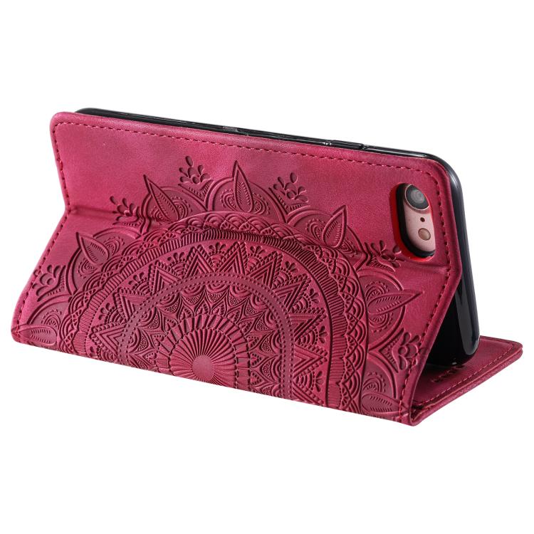 For iPhone 16e Totem Embossed Magnetic Leather Phone Case(Red) - iPhone 16e Cases by PMC TechLife | Online Shopping South Africa | PMC TechLife | Buy Now Pay Later Mobicred