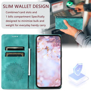 For iPhone 16e Totem Embossed Magnetic Leather Phone Case(Green)