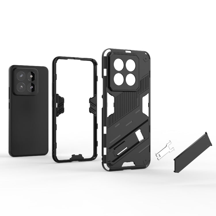 For Xiaomi 14 Pro 5G Punk Armor 2 in 1 PC + TPU Phone Case with Holder(Black) - 14 Pro Cases by PMC TechLife | Online Shopping South Africa | PMC TechLife | Buy Now Pay Later Mobicred