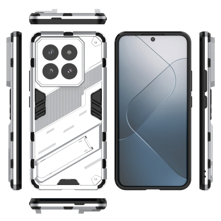 For Xiaomi 14 Pro 5G Punk Armor 2 in 1 PC + TPU Phone Case with Holder(White) - 14 Pro Cases by PMC TechLife | Online Shopping South Africa | PMC TechLife | Buy Now Pay Later Mobicred