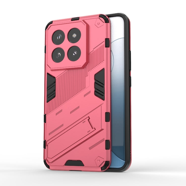 For Xiaomi 14 Pro 5G Punk Armor 2 in 1 PC + TPU Phone Case with Holder(Light Red) - 14 Pro Cases by PMC TechLife | Online Shopping South Africa | PMC TechLife | Buy Now Pay Later Mobicred