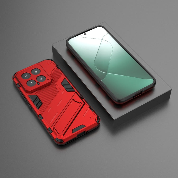 For Xiaomi 14 5G Punk Armor 2 in 1 PC + TPU Phone Case with Holder(Red) - 14 Cases by PMC TechLife | Online Shopping South Africa | PMC TechLife | Buy Now Pay Later Mobicred