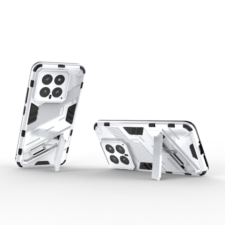 For Xiaomi 14 5G Punk Armor 2 in 1 PC + TPU Phone Case with Holder(White) - free shipping - PMC TechLife - Order now!