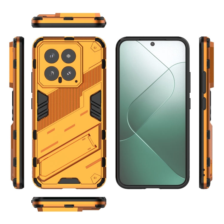 For Xiaomi 14 5G Punk Armor 2 in 1 PC + TPU Phone Case with Holder(Orange) - 14 Cases by PMC TechLife | Online Shopping South Africa | PMC TechLife