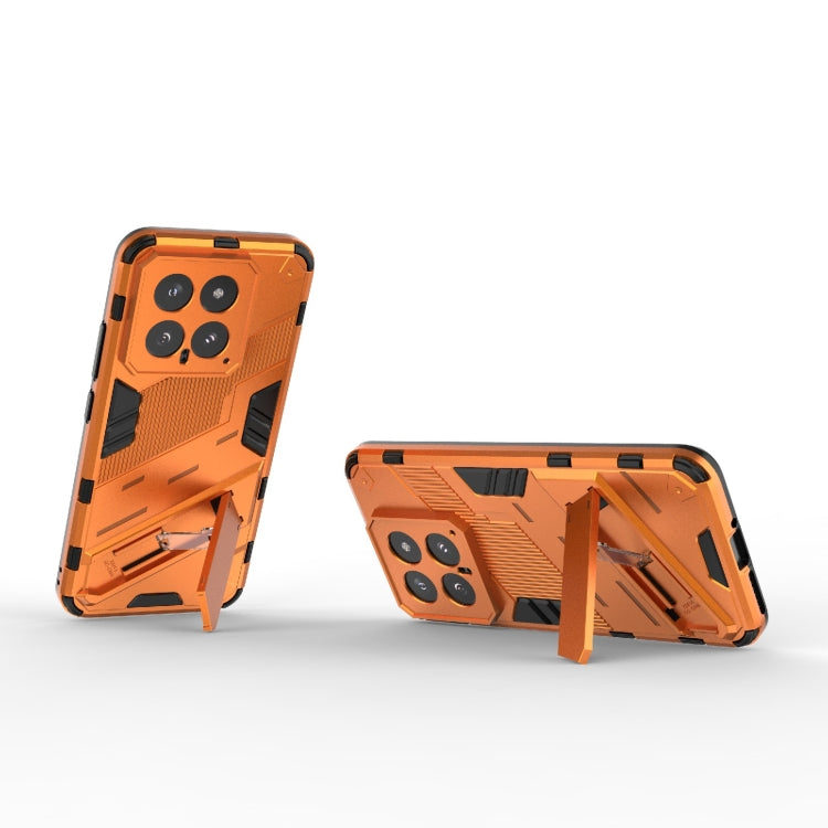For Xiaomi 14 5G Punk Armor 2 in 1 PC + TPU Phone Case with Holder(Orange) - 14 Cases by PMC TechLife | Online Shopping South Africa | PMC TechLife