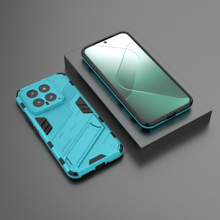 For Xiaomi 14 5G Punk Armor 2 in 1 PC + TPU Phone Case with Holder(Blue) - 14 Cases by PMC TechLife | Online Shopping South Africa | PMC TechLife | Buy Now Pay Later Mobicred