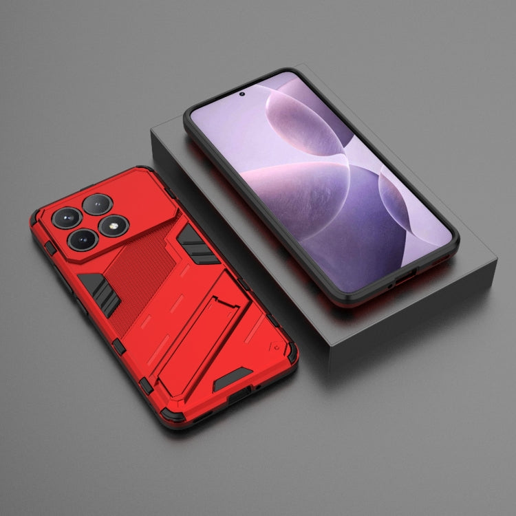 For Xiaomi Redmi K70 5G Punk Armor 2 in 1 PC + TPU Phone Case with Holder(Red) - K70 Cases by PMC TechLife | Online Shopping South Africa | PMC TechLife | Buy Now Pay Later Mobicred
