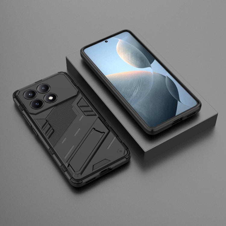 For Xiaomi Redmi K70E 5G Punk Armor 2 in 1 PC + TPU Phone Case with Holder(Black) - K70E Cases by PMC TechLife | Online Shopping South Africa | PMC TechLife | Buy Now Pay Later Mobicred