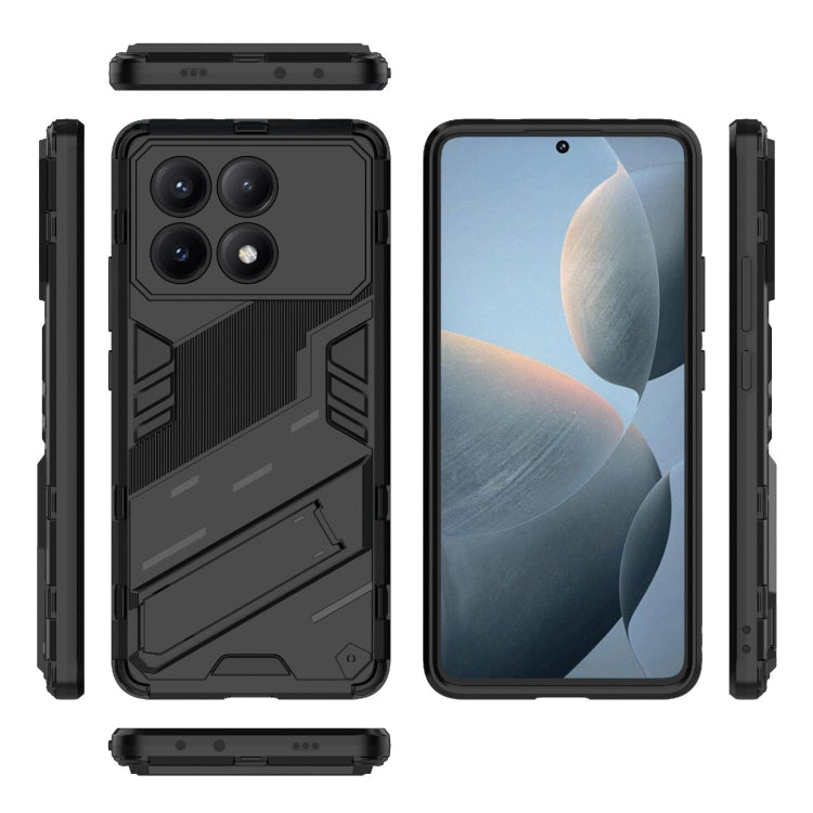 For Xiaomi Redmi K70E 5G Punk Armor 2 in 1 PC + TPU Phone Case with Holder(Black) - K70E Cases by PMC TechLife | Online Shopping South Africa | PMC TechLife | Buy Now Pay Later Mobicred