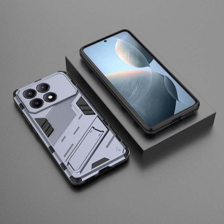 For Xiaomi Redmi K70E 5G Punk Armor 2 in 1 PC + TPU Phone Case with Holder(Grey) - Xiaomi Cases by PMC TechLife | Online Shopping South Africa | PMC TechLife | Buy Now Pay Later Mobicred