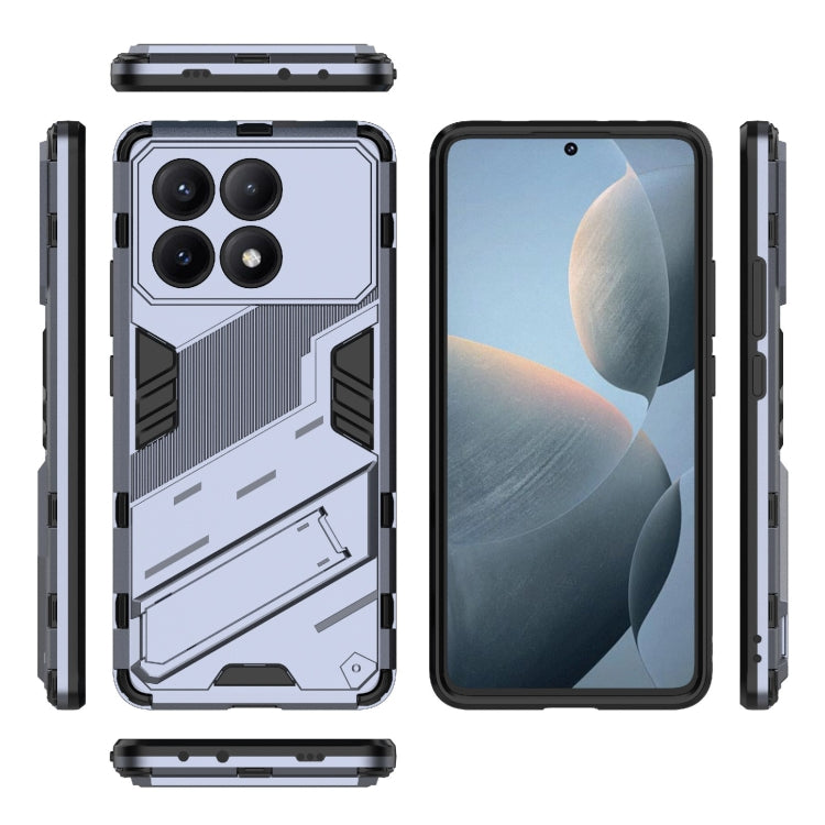 For Xiaomi Redmi K70E 5G Punk Armor 2 in 1 PC + TPU Phone Case with Holder(Grey) - Xiaomi Cases by PMC TechLife | Online Shopping South Africa | PMC TechLife | Buy Now Pay Later Mobicred