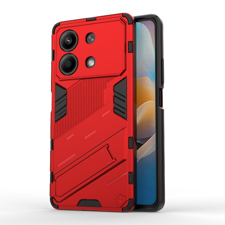 For Xiaomi Redmi Note 13R Pro 5G Punk Armor 2 in 1 PC + TPU Phone Case with Holder(Red) - Xiaomi Cases by PMC TechLife | Online Shopping South Africa | PMC TechLife | Buy Now Pay Later Mobicred