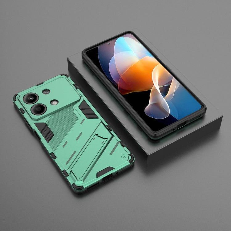 For Xiaomi Redmi Note 13R Pro 5G Punk Armor 2 in 1 PC + TPU Phone Case with Holder(Green) - Xiaomi Cases by PMC TechLife | Online Shopping South Africa | PMC TechLife | Buy Now Pay Later Mobicred