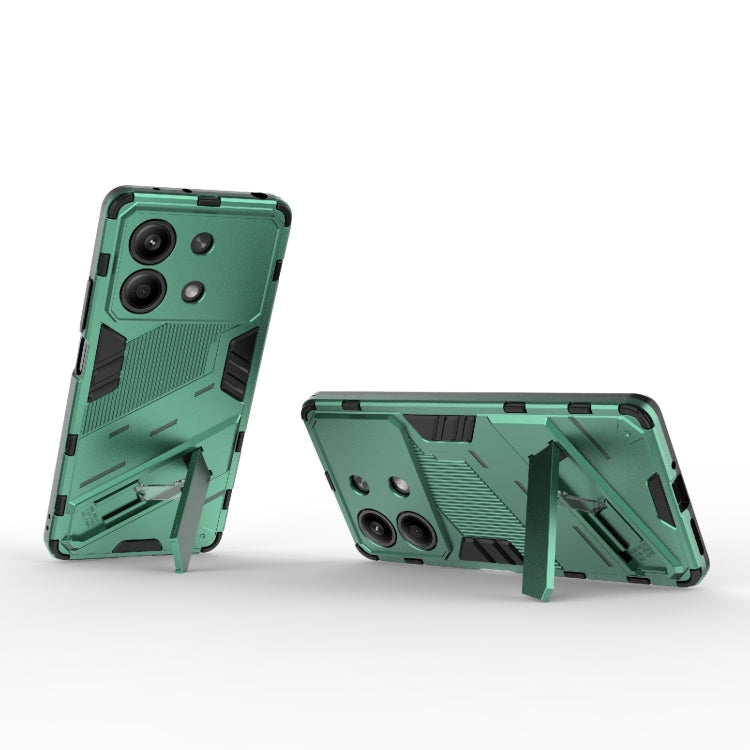 For Xiaomi Redmi Note 13R Pro 5G Punk Armor 2 in 1 PC + TPU Phone Case with Holder(Green) - Xiaomi Cases by PMC TechLife | Online Shopping South Africa | PMC TechLife | Buy Now Pay Later Mobicred