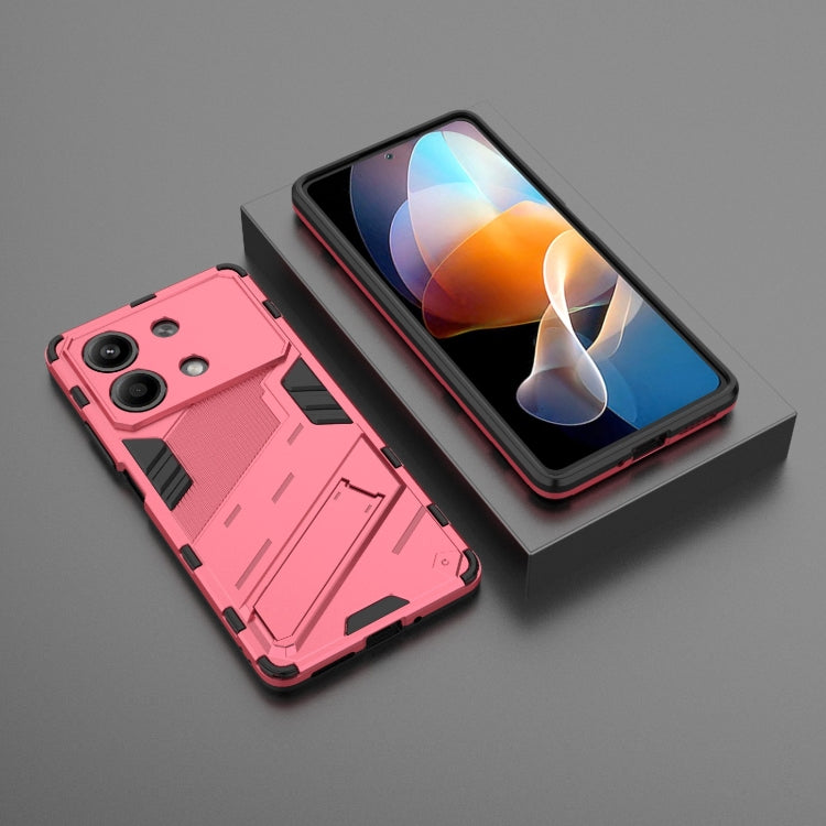 For Xiaomi Redmi Note 13R Pro 5G Punk Armor 2 in 1 PC + TPU Phone Case with Holder(Light Red) - Xiaomi Cases by PMC TechLife | Online Shopping South Africa | PMC TechLife | Buy Now Pay Later Mobicred