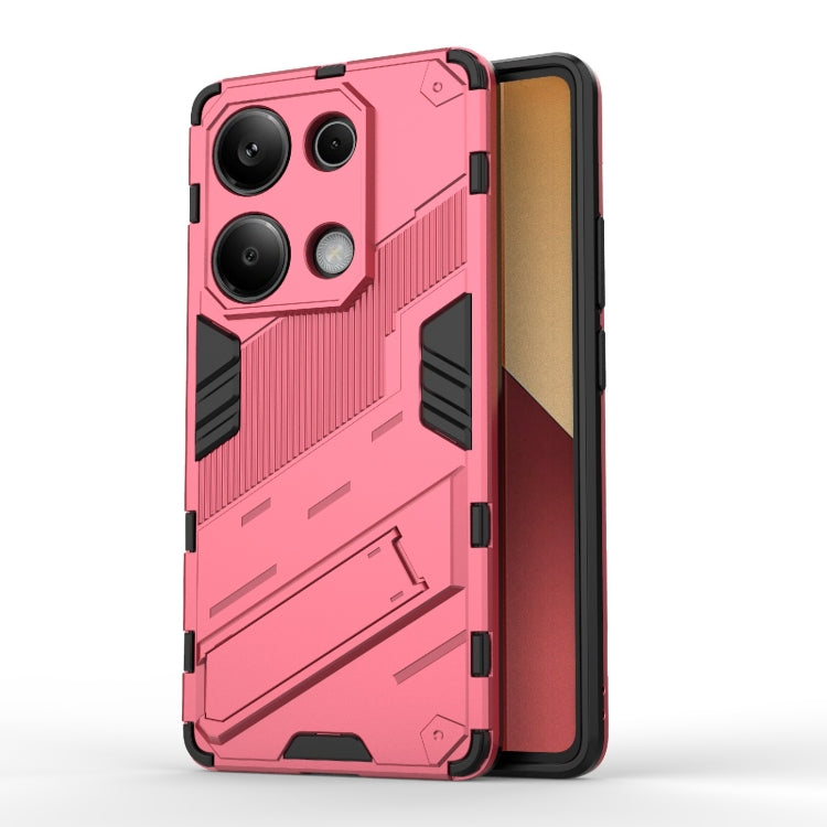 For Xiaomi Redmi Note 13 Pro 4G Global Punk Armor 2 in 1 PC + TPU Phone Case with Holder(Light Red) - free shipping - PMC TechLife - Order now!