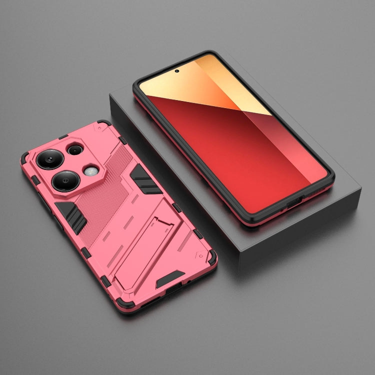 For Xiaomi Redmi Note 13 Pro 4G Global Punk Armor 2 in 1 PC + TPU Phone Case with Holder(Light Red) - free shipping - PMC TechLife - Order now!