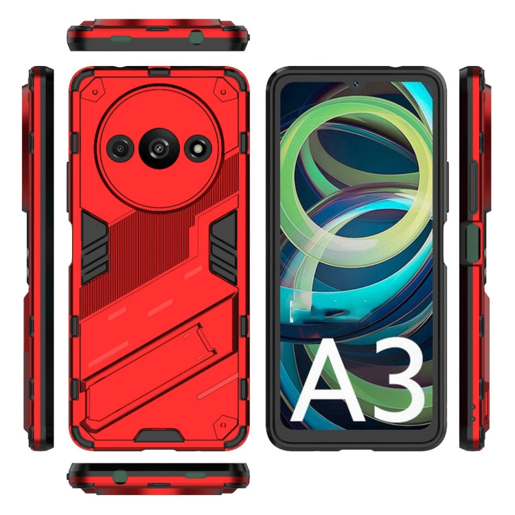 For Xiaomi Redmi A3 4G Global Punk Armor 2 in 1 PC + TPU Phone Case with Holder(Red) - Xiaomi Cases by PMC TechLife | Online Shopping South Africa | PMC TechLife | Buy Now Pay Later Mobicred