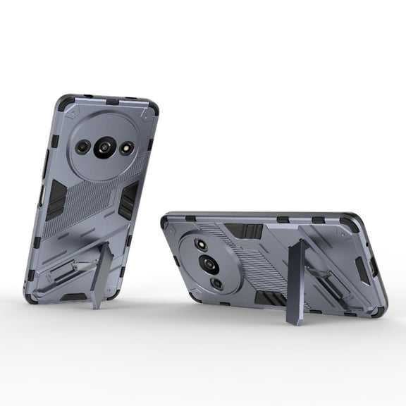 For Xiaomi Redmi A3 4G Global Punk Armor 2 in 1 PC + TPU Phone Case with Holder(Grey)