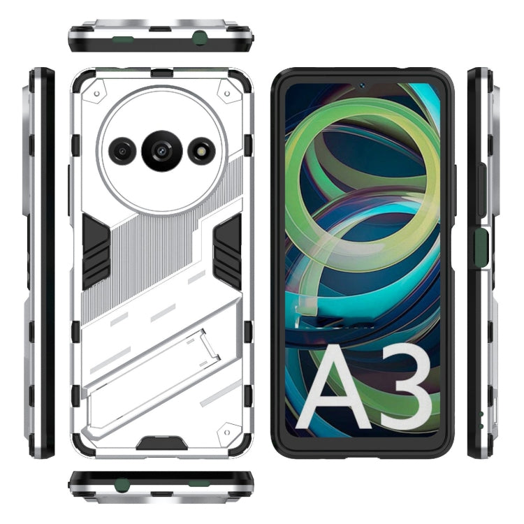 For Xiaomi Redmi A3 4G Global Punk Armor 2 in 1 PC + TPU Phone Case with Holder(White) - Xiaomi Cases by PMC TechLife | Online Shopping South Africa | PMC TechLife | Buy Now Pay Later Mobicred