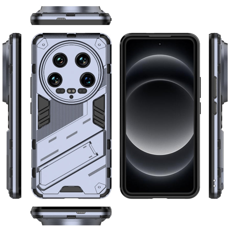 For Xiaomi 14 Ultra 5G Punk Armor 2 in 1 PC + TPU Phone Case with Holder(Grey) - 14 Ultra Cases by PMC TechLife | Online Shopping South Africa | PMC TechLife | Buy Now Pay Later Mobicred