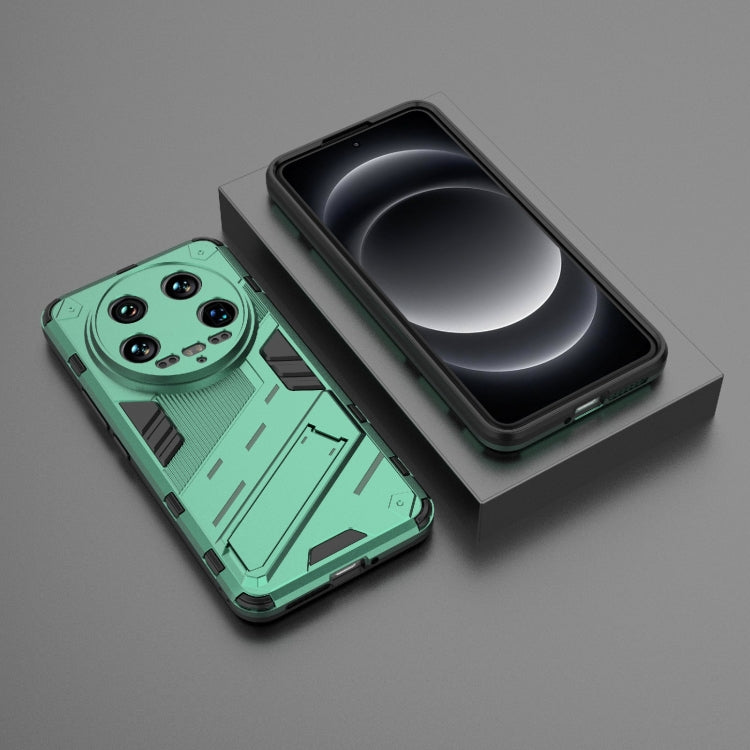 For Xiaomi 14 Ultra 5G Punk Armor 2 in 1 PC + TPU Phone Case with Holder(Green) - 14 Ultra Cases by PMC TechLife | Online Shopping South Africa | PMC TechLife