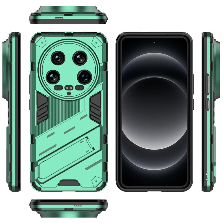For Xiaomi 14 Ultra 5G Punk Armor 2 in 1 PC + TPU Phone Case with Holder(Green) - 14 Ultra Cases by PMC TechLife | Online Shopping South Africa | PMC TechLife